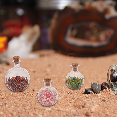 6Pcs 3 Style Chunky Glass Ball Wishing Bottle Ornament AJEW-DR0001-06-1