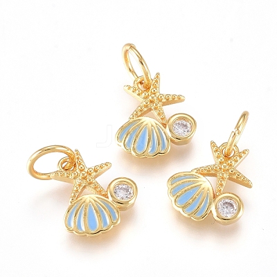 Brass Charms ZIRC-L070-79-1