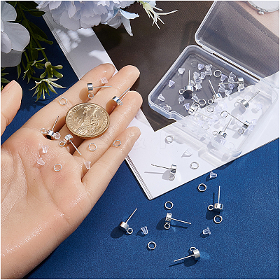 Brass Stud Earring Findings KK-CN0003-42S-1