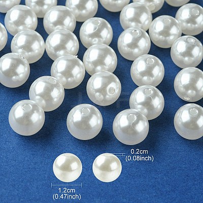 ABS Plastic Imitation Pearl Round Beads MACR-YW0002-12mm-82-1