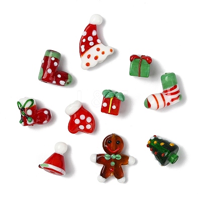 10Pcs 10 Styles Handmade Lampwork Beads LAMP-CJ0002-73-1