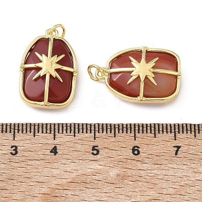 Brass & Natural Carnelian Pendants GG-CBAD360-19G-03-1