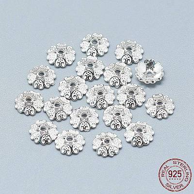925 Sterling Silver Bead Caps STER-T002-87S-1