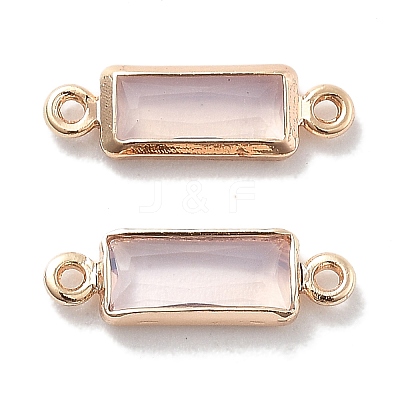 Brass Pave Glass Connector Charms KK-M102-50G-02-1