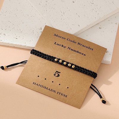Morse Code Style Stainless Steel Braided String Bracelets for Woman Men PW-WGCCBF0-15-1