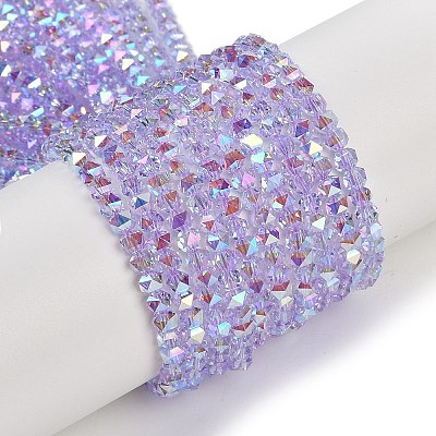 Electroplate Glass Beads Strands GLAA-Q105-02A-1