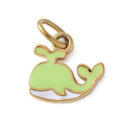 304 Stainless Steel Enamel Charms STAS-G353-03G-06-1