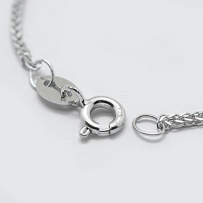 Anti-Tarnish Rhodium Plated 925 Sterling Silver Chain Necklaces STER-F039-55cm-16P-1