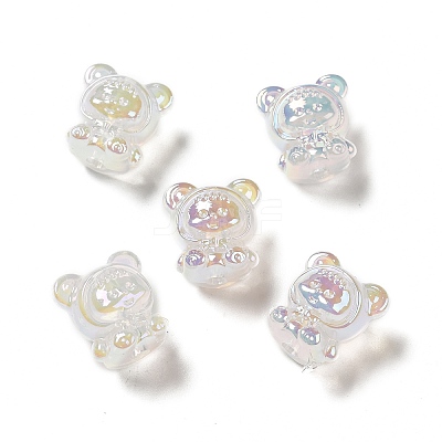 UV Plating Rainbow Iridescent Acrylic Beads PACR-M002-01F-1