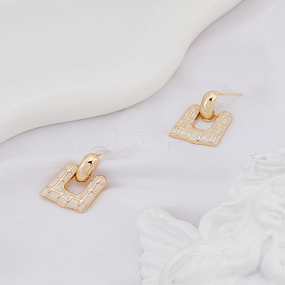 1 Pair Alloy Enamel Dangle Stud Earrings EJEW-LP0001-77A-1