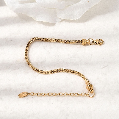 304 Stainless Steel Wheat Chains Bracelets for Women BJEW-A158-02H-G-1