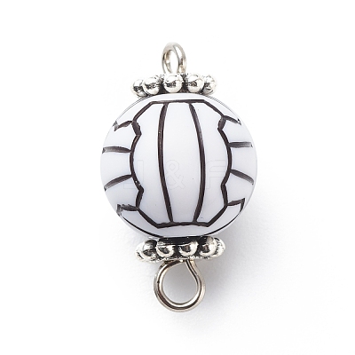 Acrylic Basketball Connector Charms PALLOY-JF01869-02-1