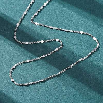 1MM Brass Cable Chain Necklace for Women Men KK-P302-02P-1