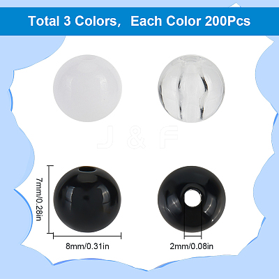 3 Colors Transparent & Opaque Acrylic Beads MACR-SC0001-77B-1