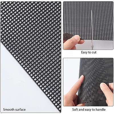 4 Sheets Rectangle Plastic Mesh Canvas Sheets DIY-CP0012-72B-1