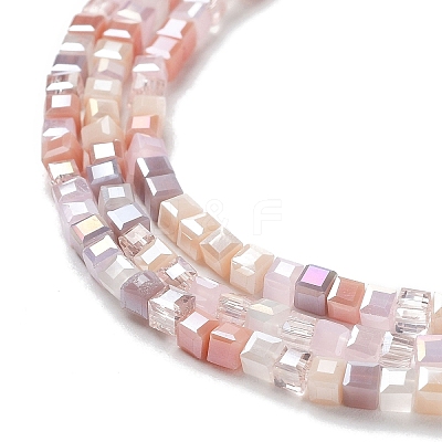 Gradient Color Electroplate Glass Bead Strands GLAA-E042-05-B08-1