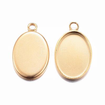 Ion Plating(IP) 304 Stainless Steel Pendant Cabochon Settings STAS-H383-12G-1