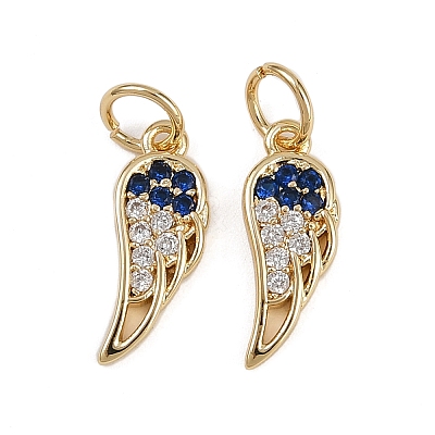 Brass Micro Pave Cubic Zirconia Pendants KK-B150-23G-1