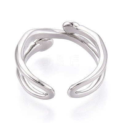 Brass Cuff Ring Settings X-KK-T076-58P-1