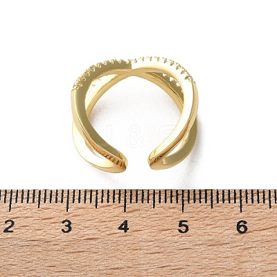 Adjustable Brass Micro Pave Clear Cubic Zirconia Cuff Rings LS-RJEW-F101-17G-1