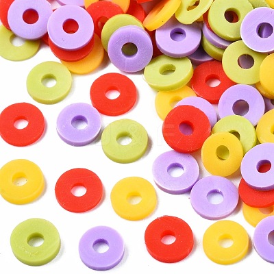 Handmade Polymer Clay Beads Strands CLAY-R089-6mm-T02B-40-1