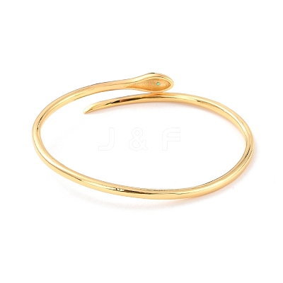 Snake Wrap Cubic Zirconia Cuff Bangle BJEW-D448-17G-RS-1