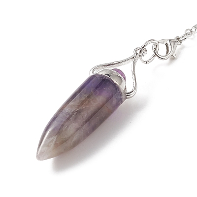 Mixed Gemstone Dowsing Pendulum Pendants G-C051-11P-1