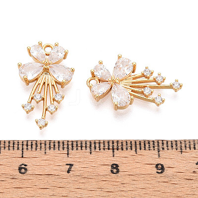 Brass Micro Pave Cubic Zirconia Pendants KK-N263-50G-1