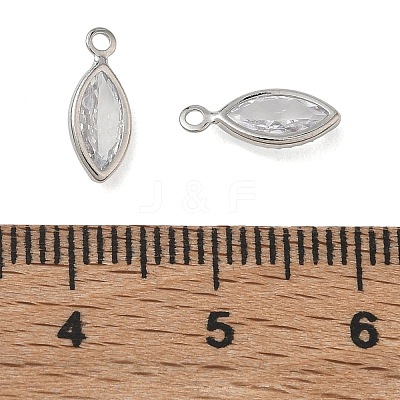 Brass Pave Cubic Zirconia Charms CU-CBABEB3-06P-03-1