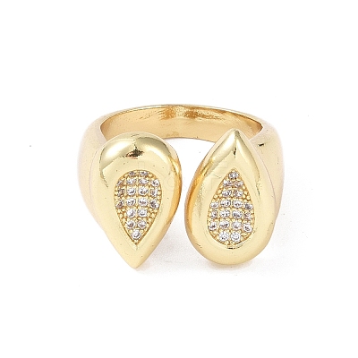 Brass Cuff Finger Rings RJEW-H227-02G-02-1