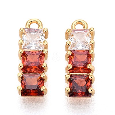 Brass Micro Pave Cubic Zirconia Charms KK-N263-95A-G-1