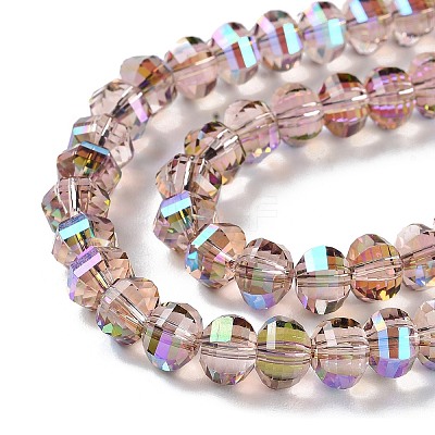 Transparent Electroplate Glass Beads Strands GLAA-Q099-C01-04-1-1