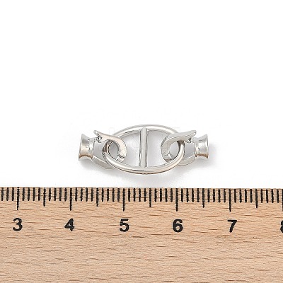 Oval Brass Fold Over Clasps KK-U062-43P-1