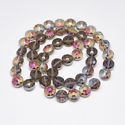 Electroplate Glass Beads Strands EGLA-Q084-14mm-01-1