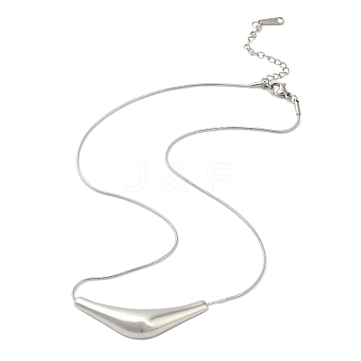 304 Stainless Steel Arc-shaped Pendant Necklaces for Women NJEW-A049-01P-1