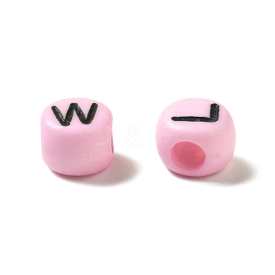 Opaque Acrylic Beads OACR-R005-02H-1