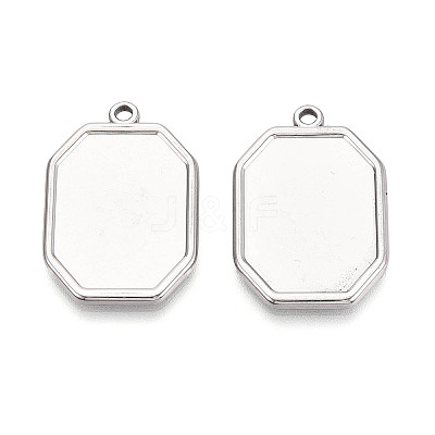 304 Stainless Steel Pendant Cabochon Settings STAS-N108-75P-1