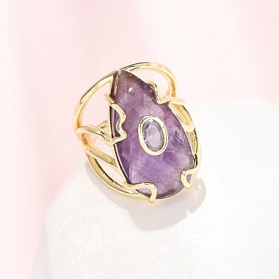 Natural Amethyst Cuff Rings GG-CBA5FCC-03G-05-1