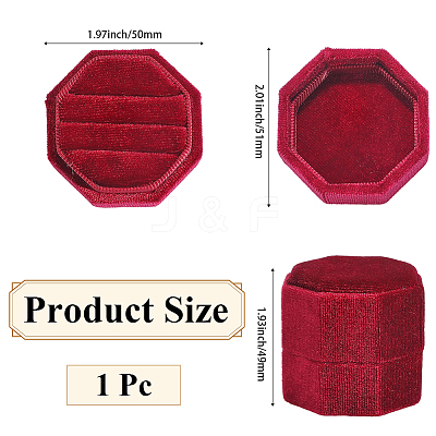 Velvet Cover Plastic Couple Ring Box VBOX-WH20003-001F-1