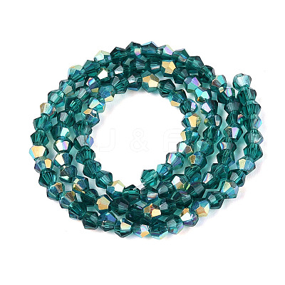 AB Color Plated Transparent Glass Beads Strands GLAA-G127-01-01G-1