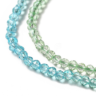 Transparent Gradient Color Glass Beads Strands X-GLAA-H021-01B-24-1