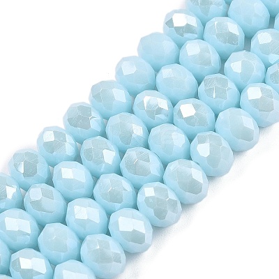 Electroplate Glass Beads Strands EGLA-A044-P8mm-A06-1