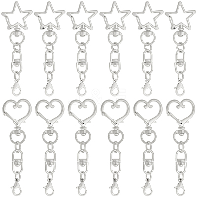 20Pcs 2 Styles Zinc Alloy Swivel Clasps FIND-SP0004-24P-1