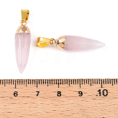 Natural Rose Quartz Pendants G-N345-01C-1