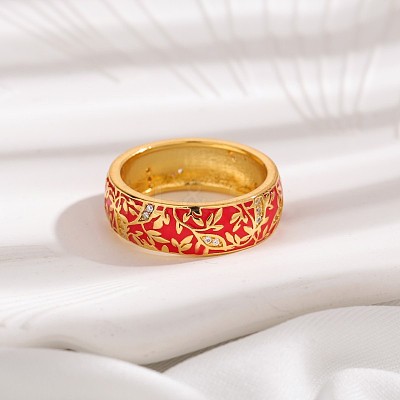 Brass Micro Pave Cubic Zirconia Finger Rings FS-WGFDCA6-03-1