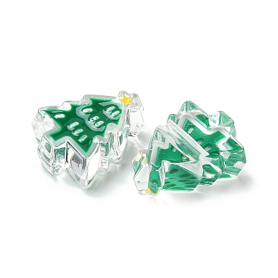 Christmas Decorations Theme Opaque Acrylic Bead with Enamel X-OACR-Z021-01L-1
