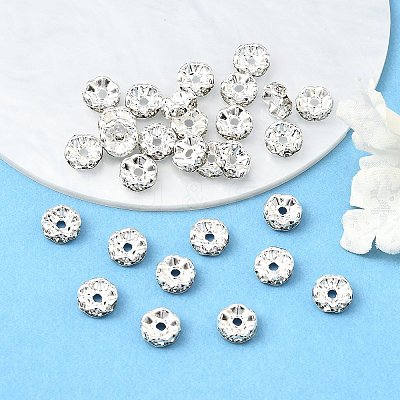 Brass Rhinestone Spacer Beads RSB06C14-1