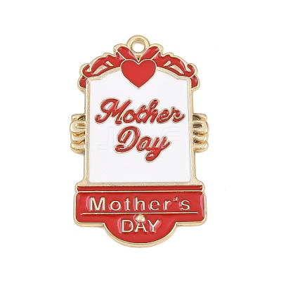 Mother's Day Alloy Enamel Pendants FIND-E054-04F-1