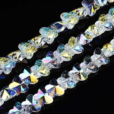 Electroplate Transparent Glass Beads Strands EGLA-N002-20A-B01-1
