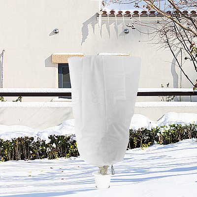 Non-Woven Fabric Thickened Winter Plant Covers with Zipper Drawstring DIY-WH20816-001A-1